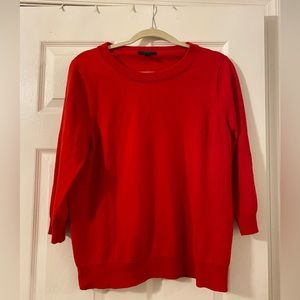 J Crew long sleeve sweater in red, size L.